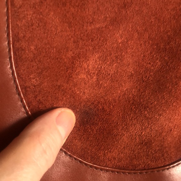 Lawrence Bentley Leather Clutch Terra-cotta suede detail. Chic, classic stylish - Picture 15 of 15